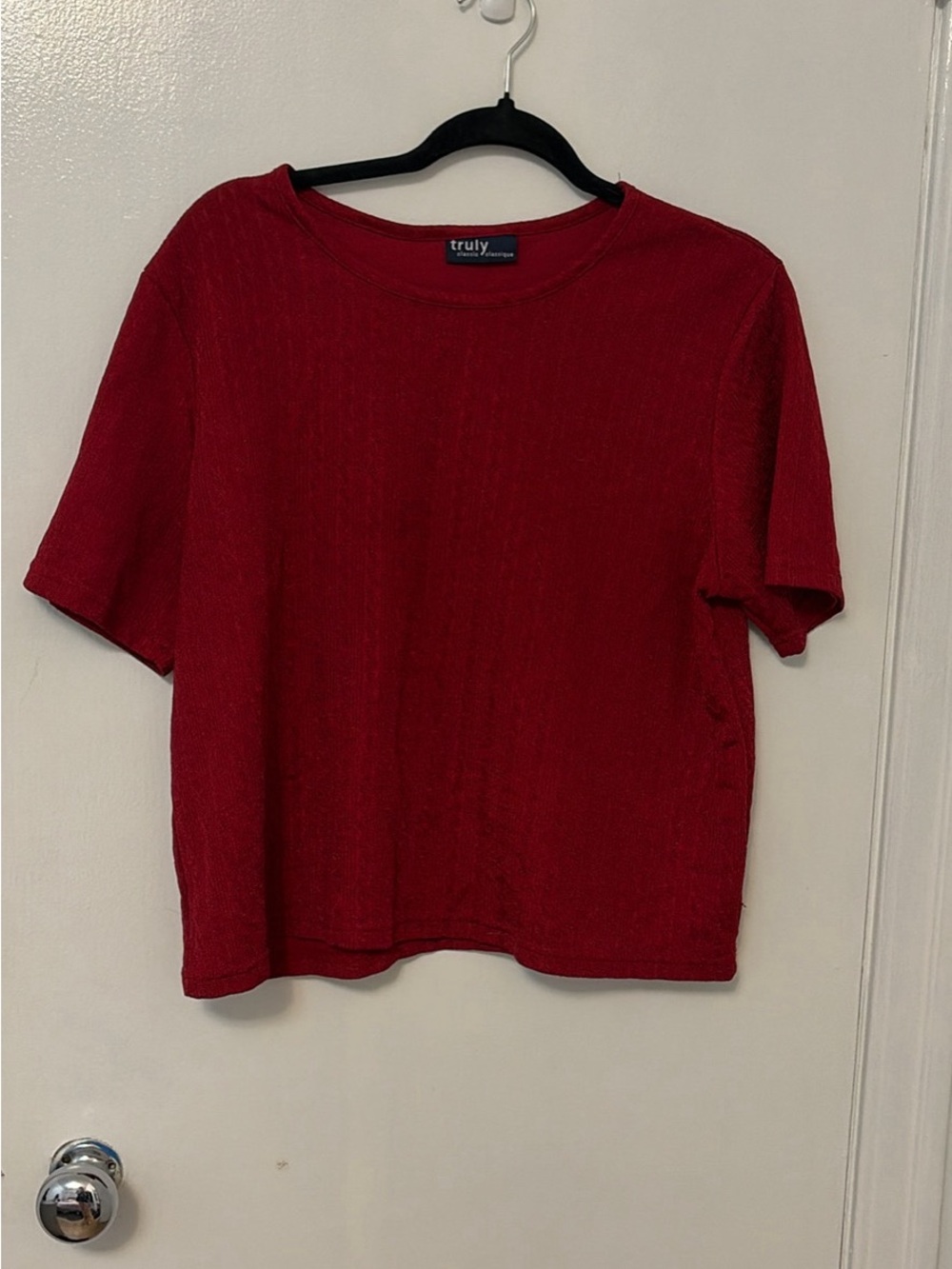 Vintage Zellers Truly Red Short-Sleeve Top Large Women’s